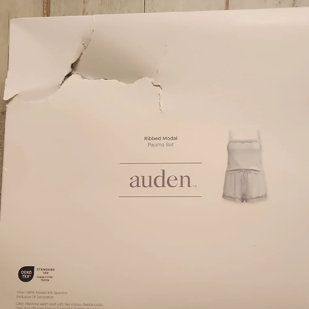 Auden Women's Light Gray Ribbed Pajama Set - Picture 3 of 3